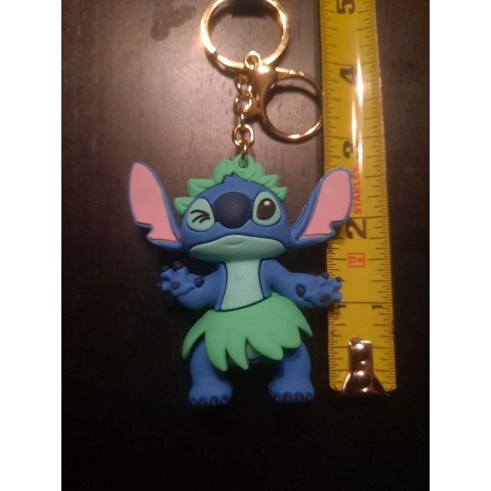 Disney Lilo & Stitch Hula 3D Keychain Backpack‎ Clip Keyring Pendant Wristlet